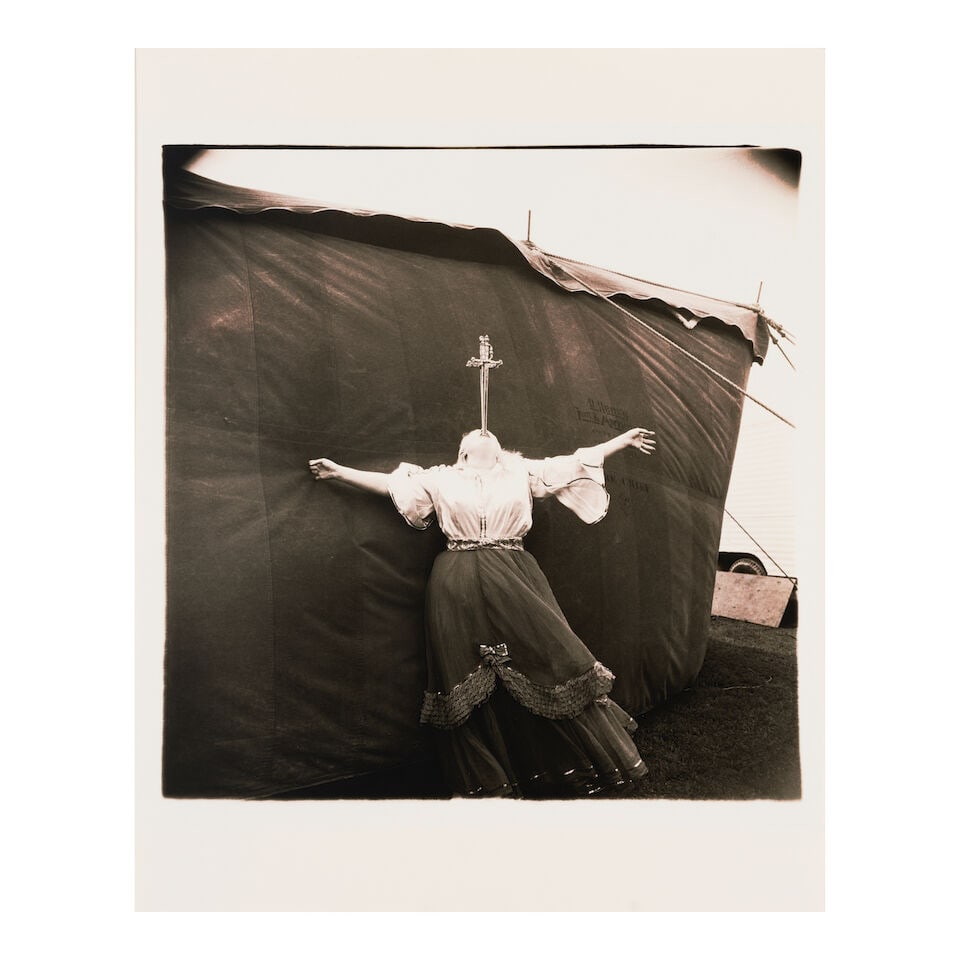 Diane Arbus (1923-1971); Albino sword swallower at a carnival, MD; - 2