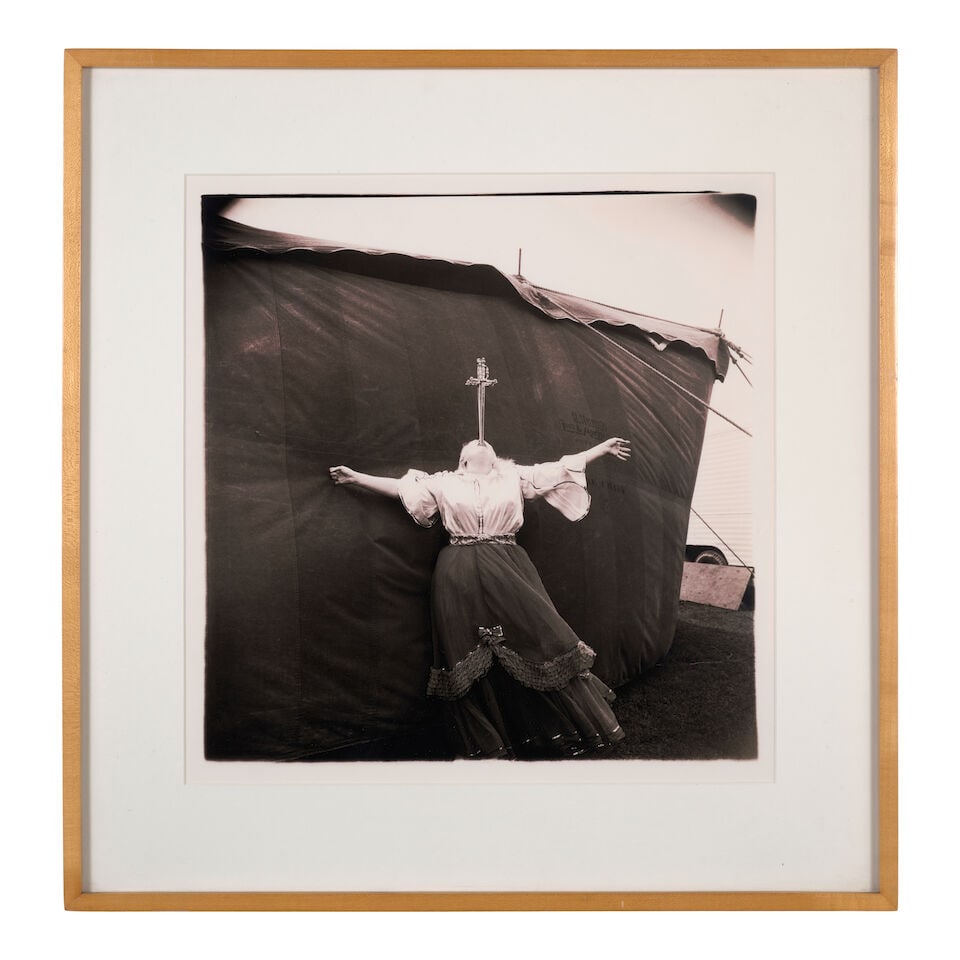 Diane Arbus (1923-1971); Albino sword swallower at a carnival, MD; - 4