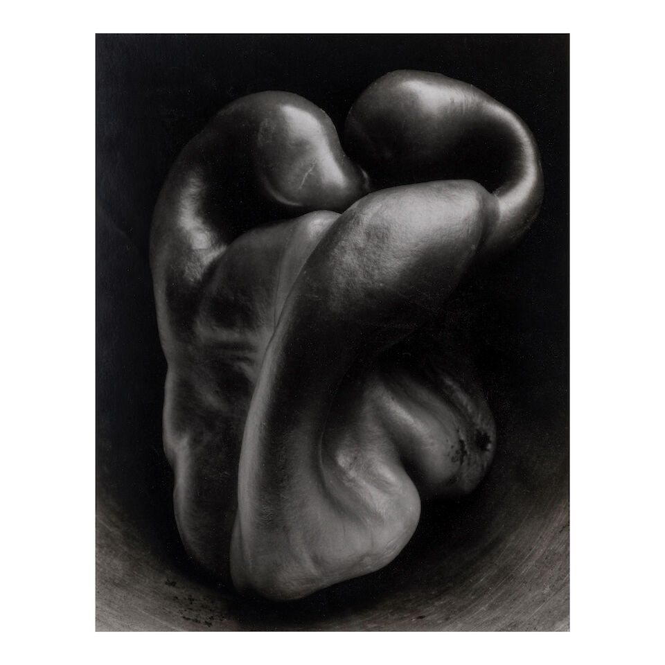 Edward Weston (1886-1958); Pepper No. 30;: Edward Weston (1886-1958) Pepper No. 30, 1930 Gelatin silver print, printed posthumously by Cole Weston, the photographer's son; mounted, the photographer's facsimile signature stamp and signed in pen