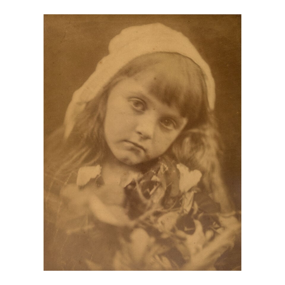 Julia Margaret Cameron (1815-1879); May du Maurier;: Julia Margaret Cameron (1815-1879) May du Maurier, 1874 Albumen print; mounted, signed, dated, and annotated 'From Life Registered Photograph copy right' in ink and a partial Colnaghi blindstamp on