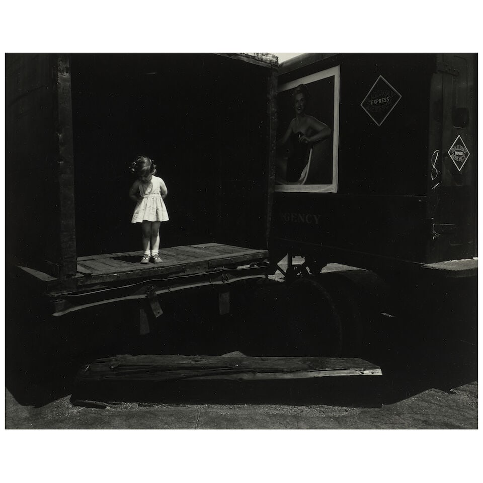 Harry Callahan (1912-1999); Barbara, Chicago;: Harry Callahan (1912-1999) Barbara, Chicago, 1953 Gelatin silver print, printed later; credited, titled, dated, and annotated 'Please return to The Museum of Modern Art' by Grace Mayer, curator, in pe