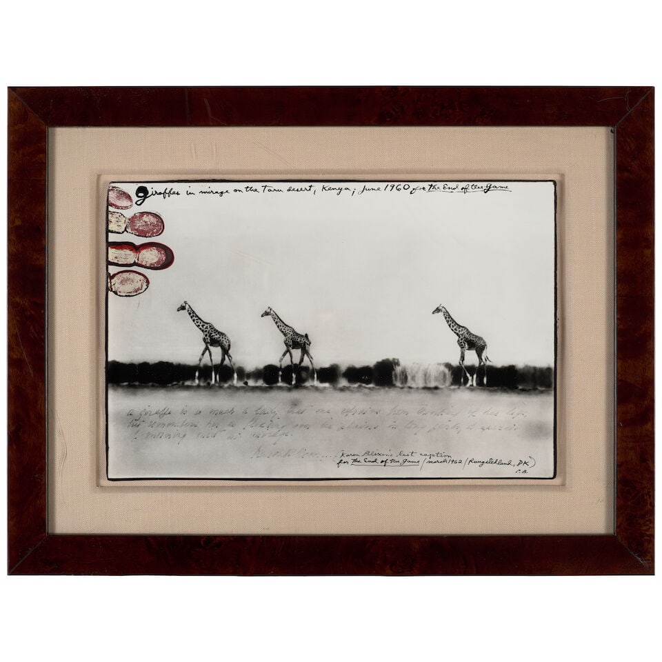Peter Beard (1938-2020); 'Giraffes in mirage on the Taru desert, Kenya, June 1960' (for 'The End... - 2