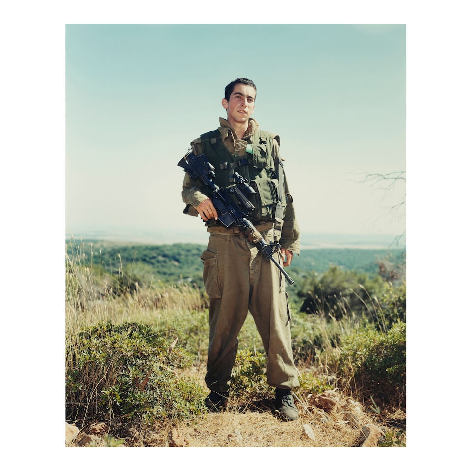Rineke Dijkstra (born 1959); Amit, Golani Brigade, Elyakim, Israel, May 26, 1999;: Rineke Dijkstra (born 1959) Amit, Golani Brigade, Elyakim, Israel, May 26, 1999, 1999 Chromogenic print; framed, a Galerie Max Hetzler label, signed in ink, on the reverse; this work is no. 6 from an