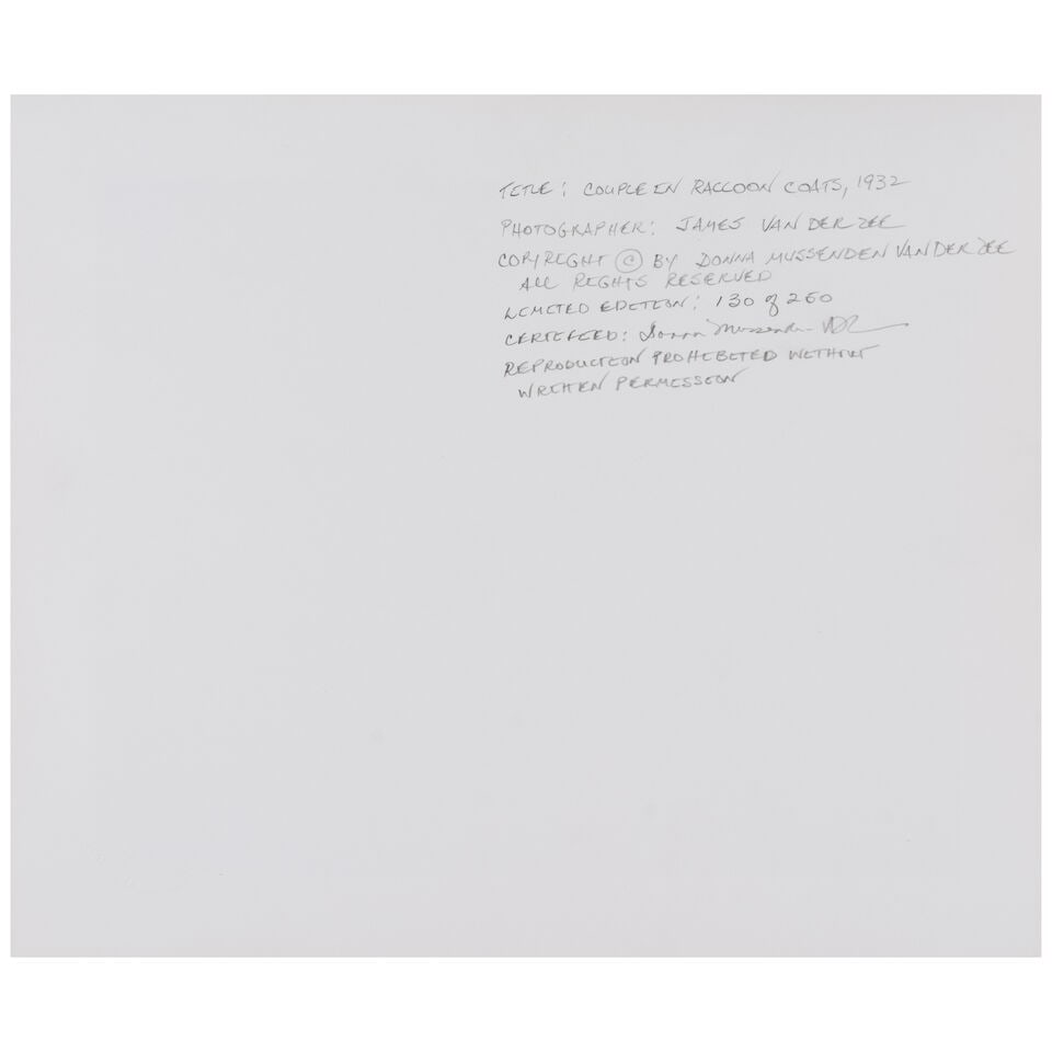 James Van Der Zee (1886-1983); Couple in Raccoon Coats, Harlem; - 2