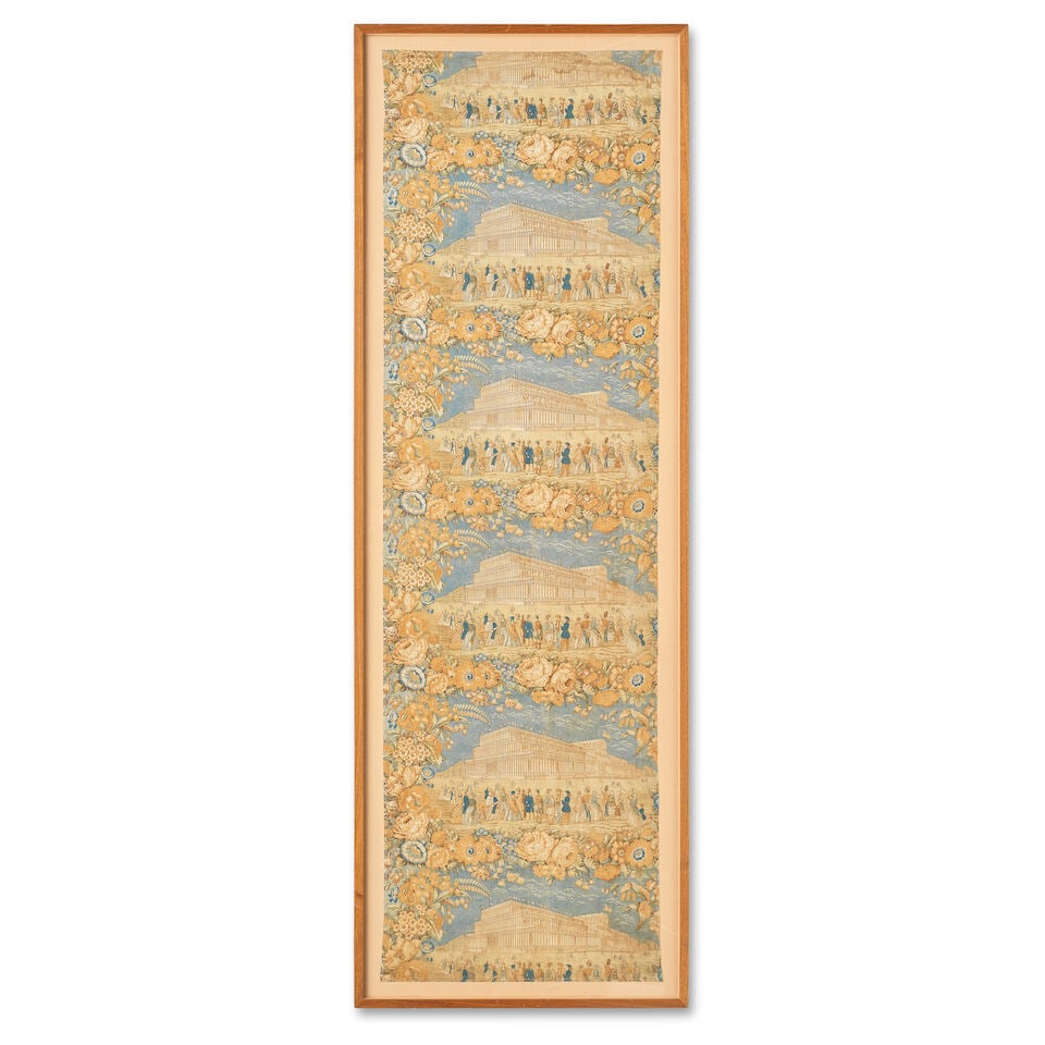 Great Exhibition - Crystal Palace Textile Colour roller print depicting the Great Exhibition bui... (1 of 2)