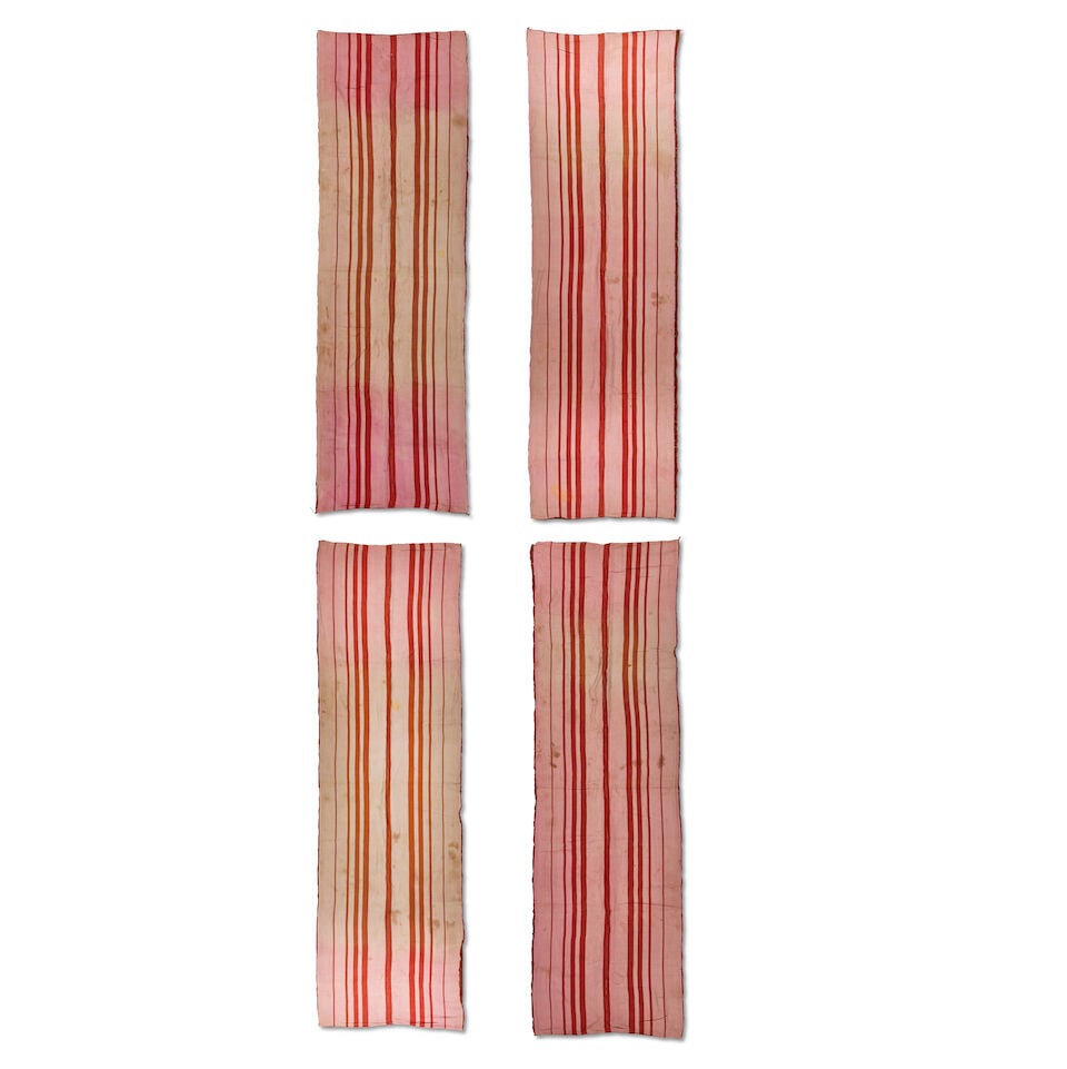 Four Qajar embroidered wool tree of life panels (pateh) Kirman, Persia, 19th Century (4) - 2