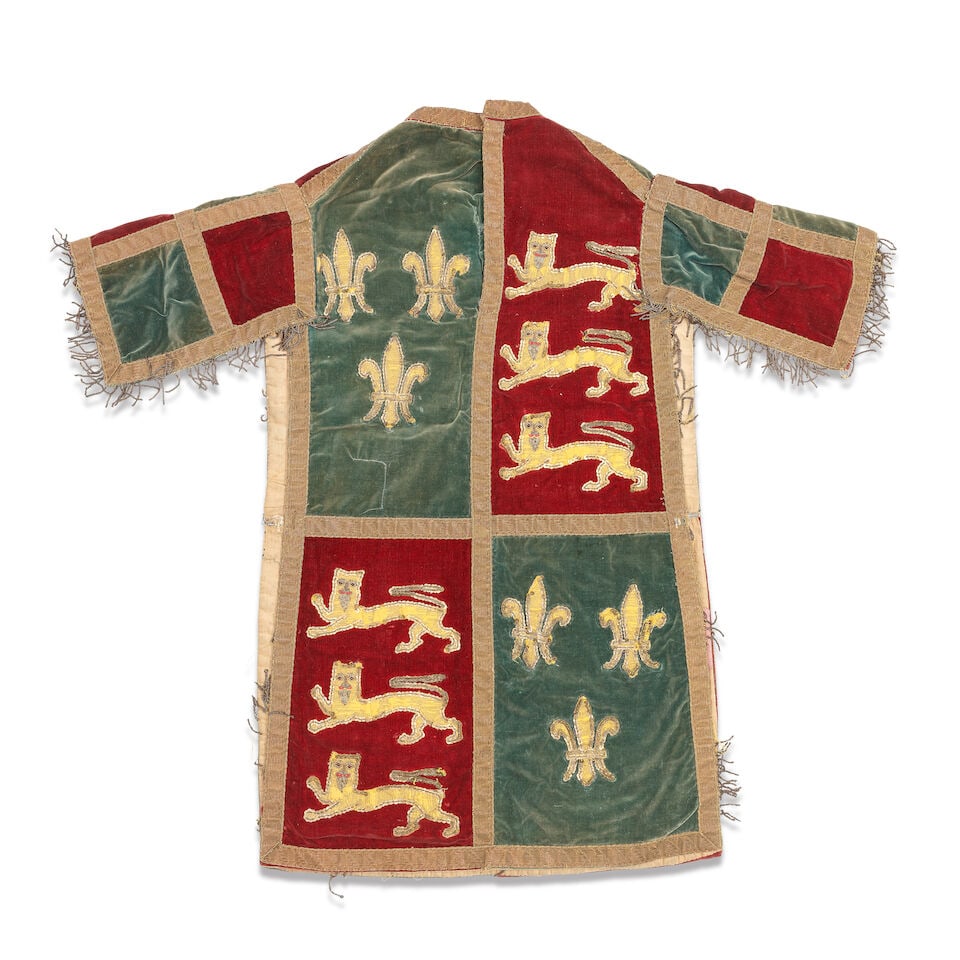 An early 19th century silk, velvet and metal thread herald's tabard or tunic In the Medieval style - 2