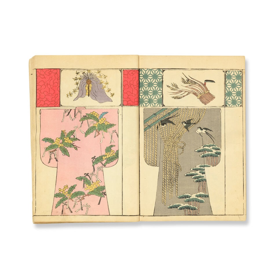 Kimono pattern books Moyō Hinagata no Nishiki, vol. 2 and 3 (of 3), Osaka, Yamanaka Kichiro... - 3