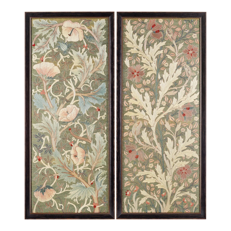 John Henry Dearle for Morris & Co. 'Horned Poppy' and 'Anemone' panels, circa 1910 (1 of 1)