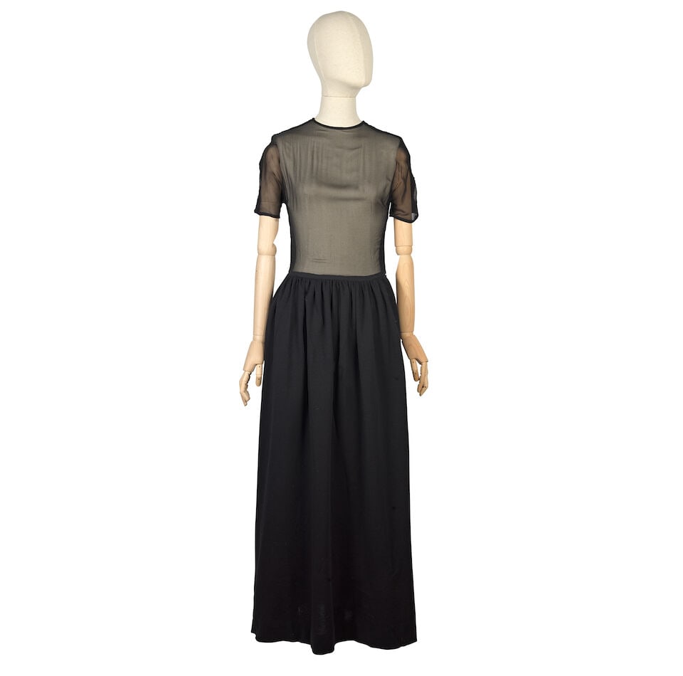 Rudi Gernreich: a Black Knitted Wool and Silk Maxi Dress c.1972 (1 of 2)
