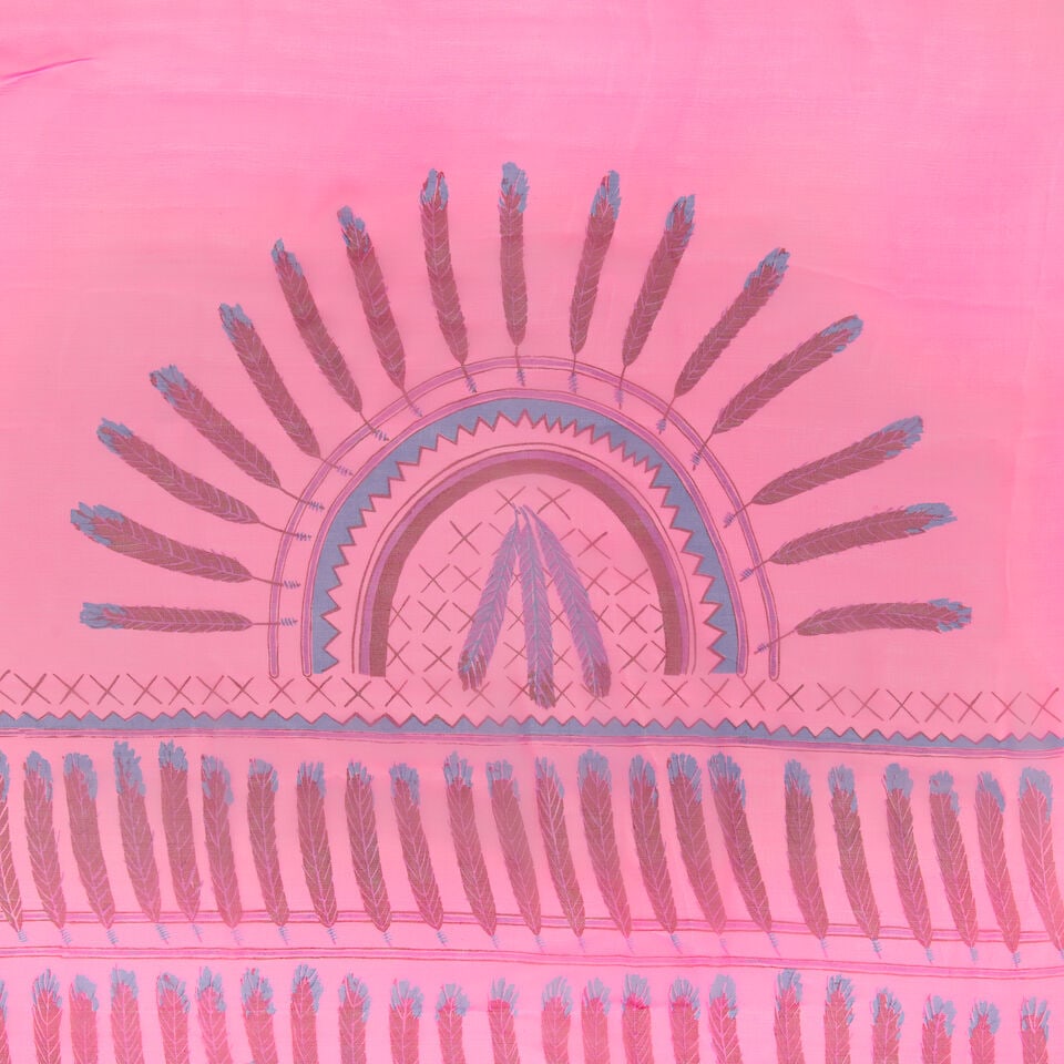 Zandra Rhodes: an 'Indian Feather Sunspray' Silk Chiffon Panel 1970 - 3