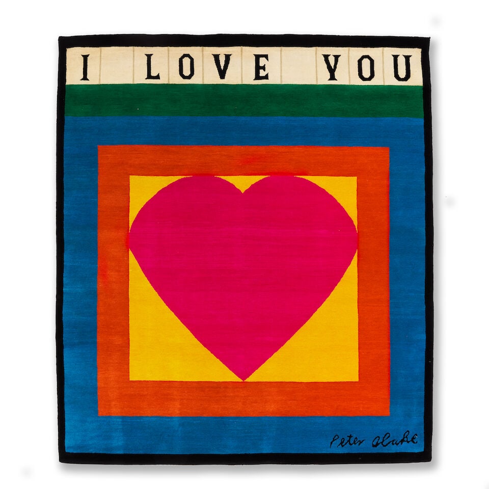 Sir Peter Blake R.A. (British, born 1932) I Love You (Tapestry) Wool tapestry in colours, 1982, ... (1 of 2)