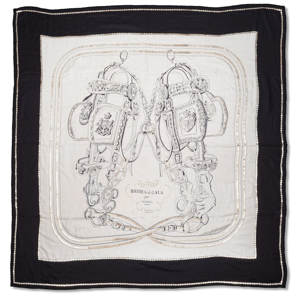Hermès: 'Brides de Gala Précieuses' Embroidered Cashmere and Silk Shawl Limited Edition (1 of 2)