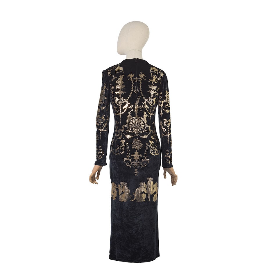 Vivienne Westwood: a 'Boulle' Stencilled Black Velvet Maxi Dress 'Portrait' Collection, Autumn-W... - 2