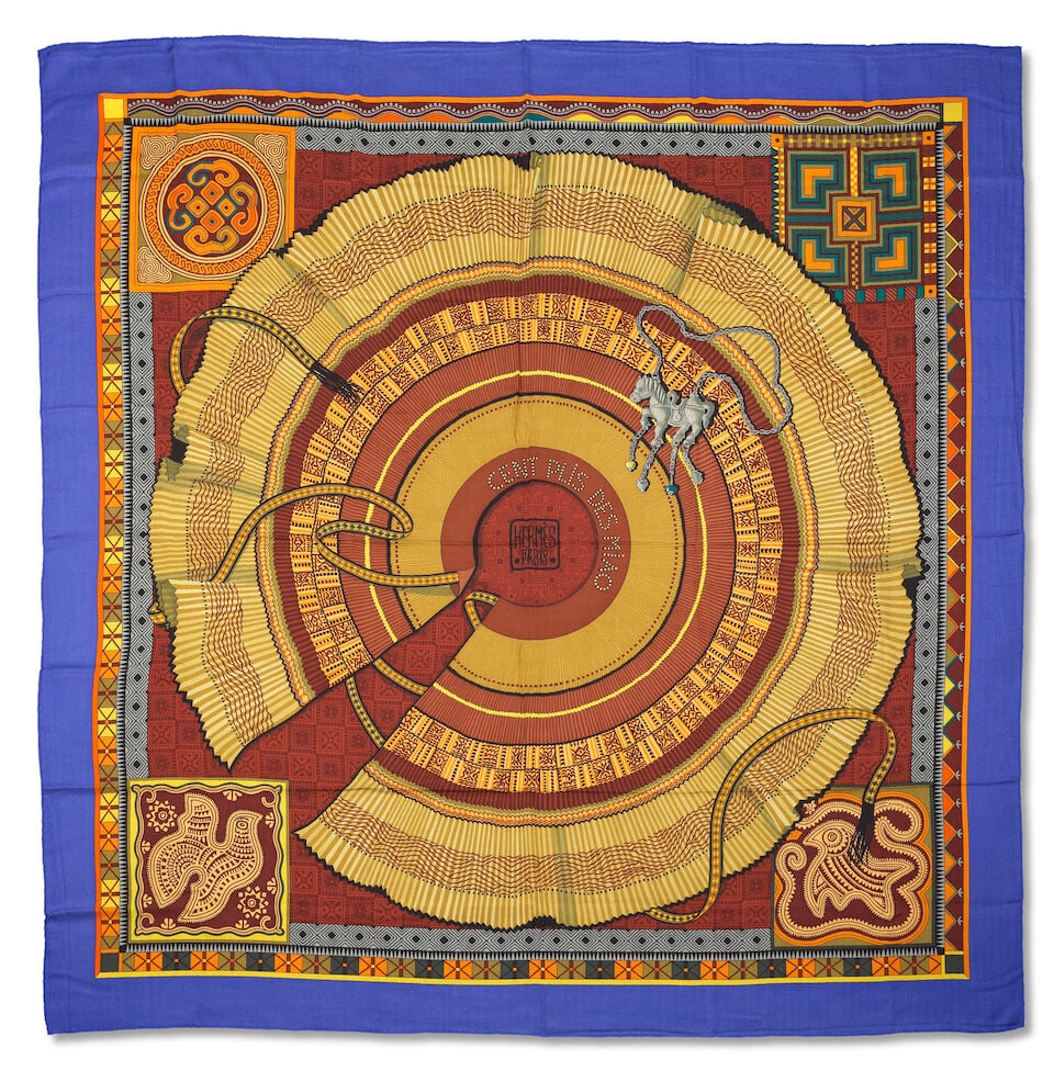 Hermès: 'Cent Plis des Miao' Cashmere and Silk Shawl (1 of 2)