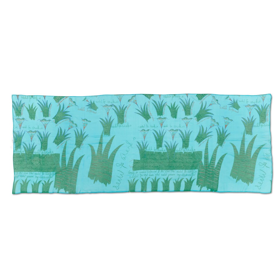 Zandra Rhodes: a 'Field of Lilies' Silk Chiffon Panel 1973 - 3