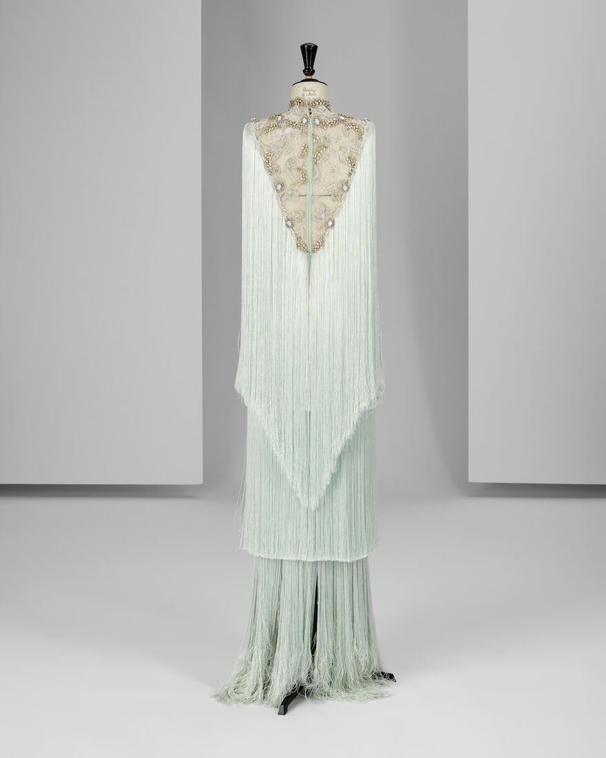 Ralph & Russo Haute Couture: a Platinum and Mint Silk Fringe Gown Autumn/Winter 2017, Runway Loo... - 2