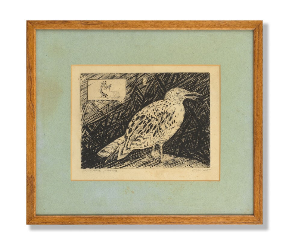 Joseph Hecht (Polish/French, 1891-1951) Seagull Engraving, 1949, on wove paper, signed, dated an...: Joseph Hecht (Polish/French, 1891-1951) Seagull Engraving, 1949, on wove paper, signed, dated and inscribed 'epreuve d'artiste' in pencil, framed Plate 195 x 267mm (7 5/8 x 10 1/2in) For further infor