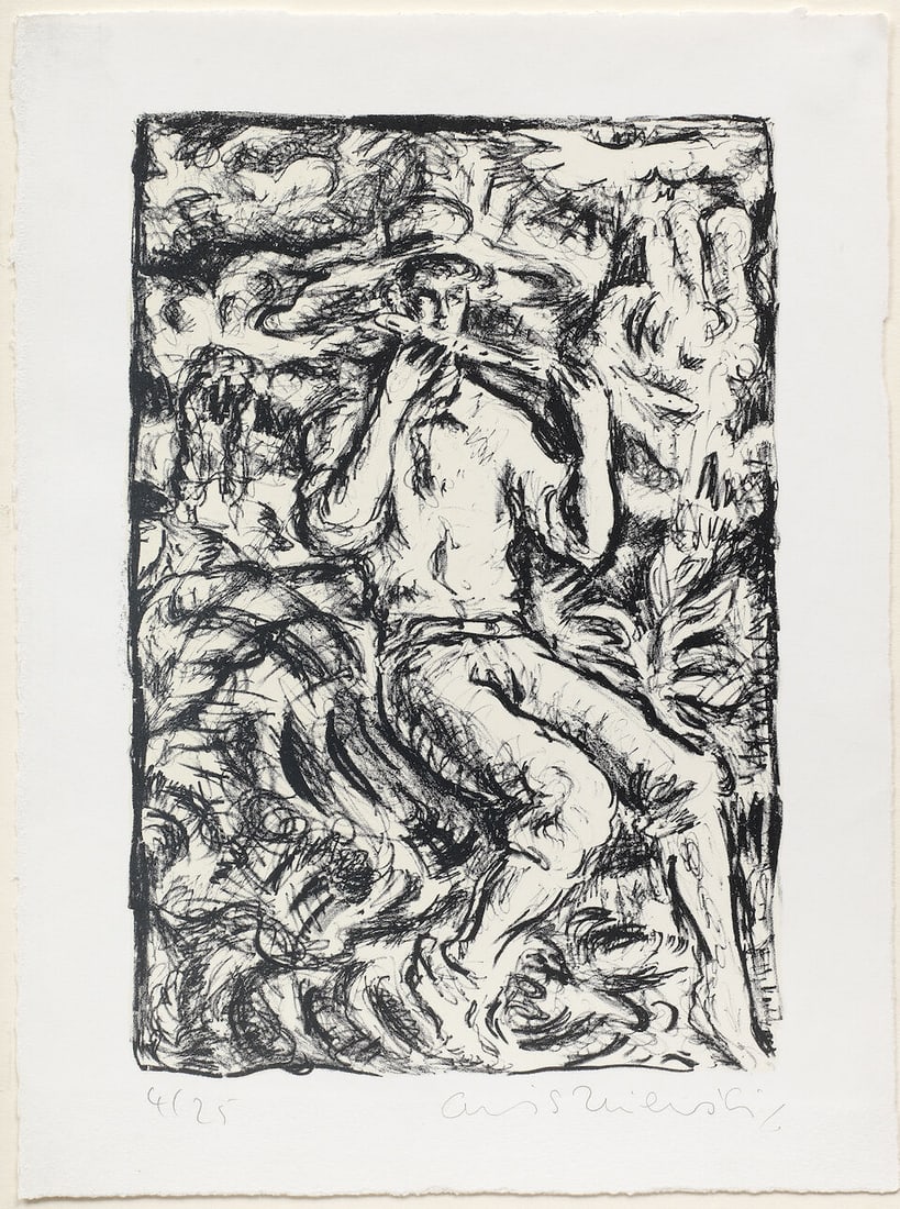 Adrian Wiszniewski RSA (British, born 1958) The Flautist Lithograph, on wove paper, signed and n... (1 of 1)