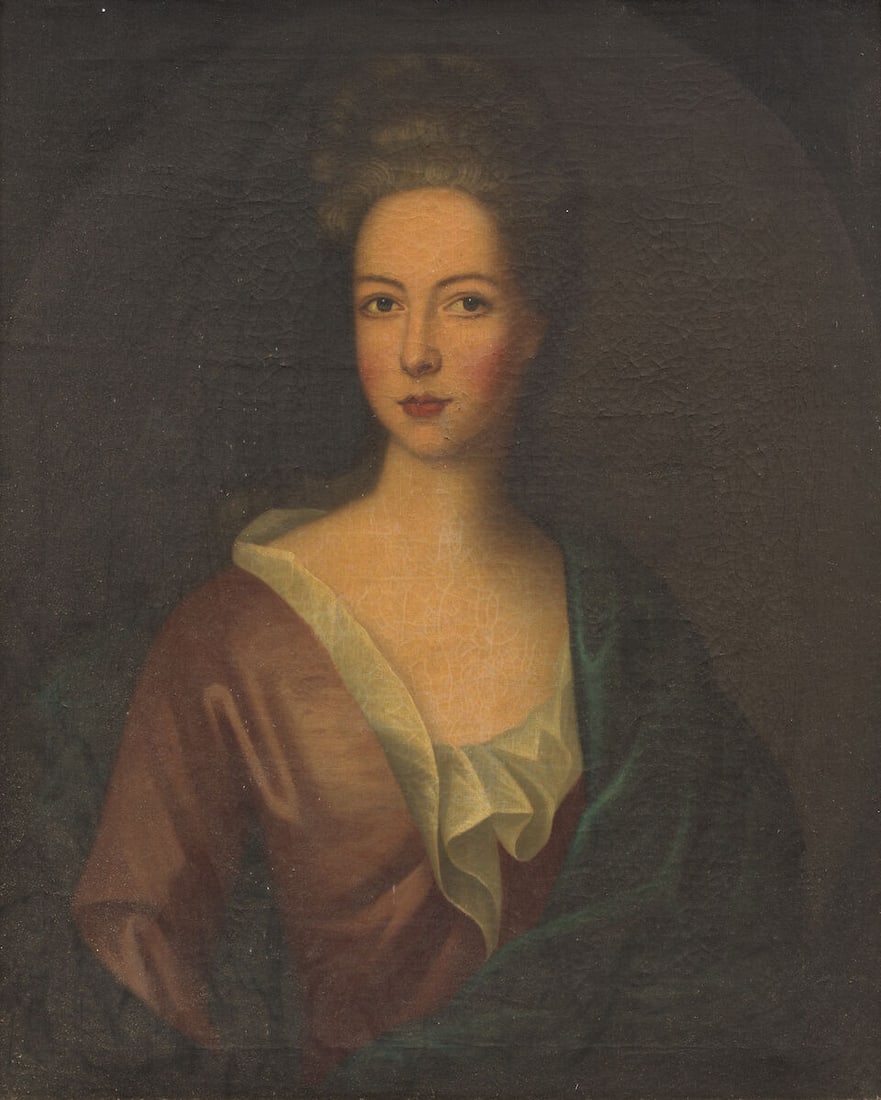 Follower of Michael Dahl (Stockholm 1659-1743 London) Portrait of a lady, half-length, in a red ... (1 of 3)