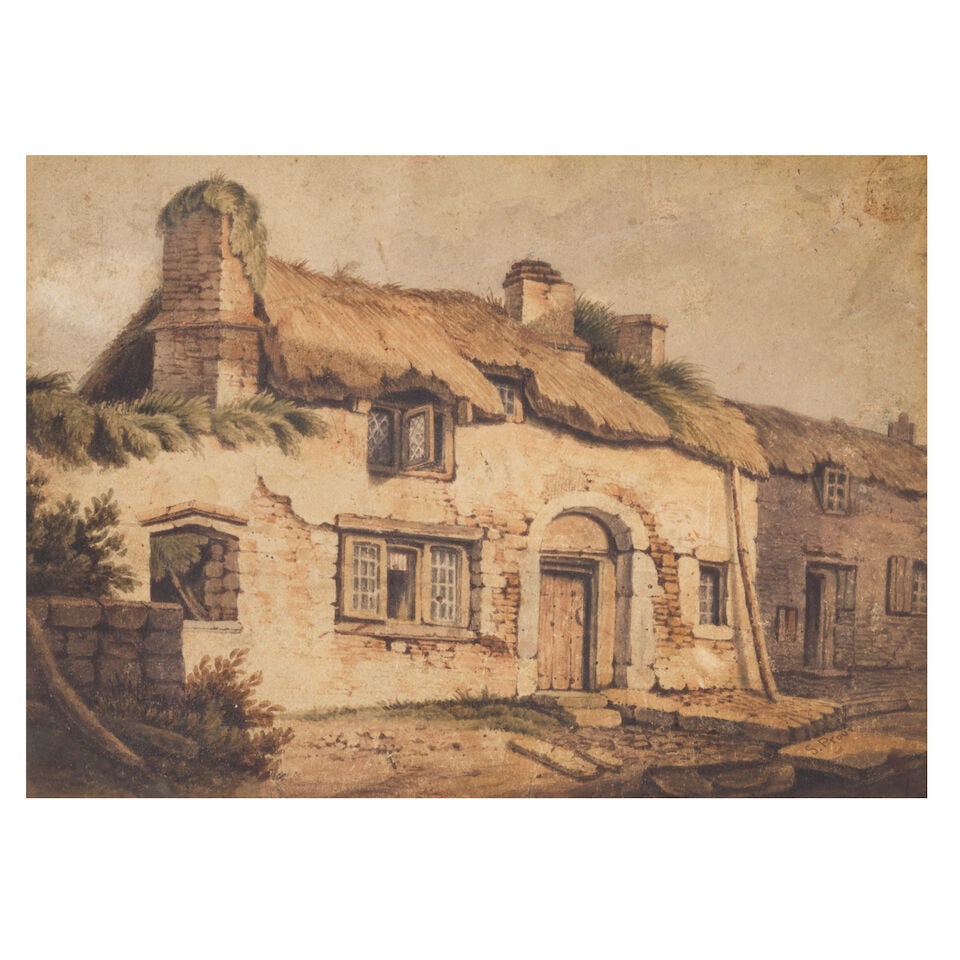 Samuel Prout, FSA, OWS (British, 1783-1852) A cottage scene: Samuel Prout, FSA, OWS (British, 1783-1852) A cottage scene signed 'S. Prout' (lower right) watercolour 19 x 27cm (7 1/2 x 10 5/8in). For further information on this lot please visit Bonhams.com For f