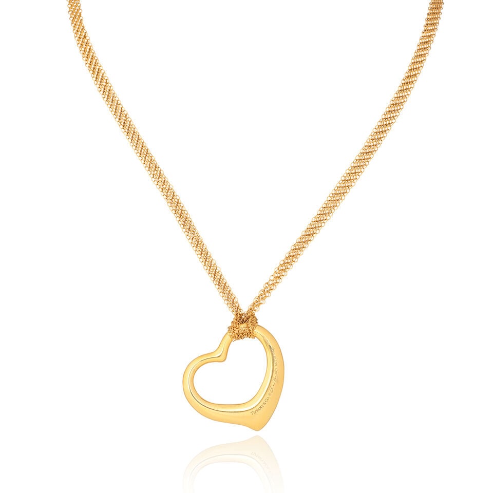 ELSA PERETTI FOR TIFFANY: OPEN HEART PENDANT AND MESH NECKLACE - 2