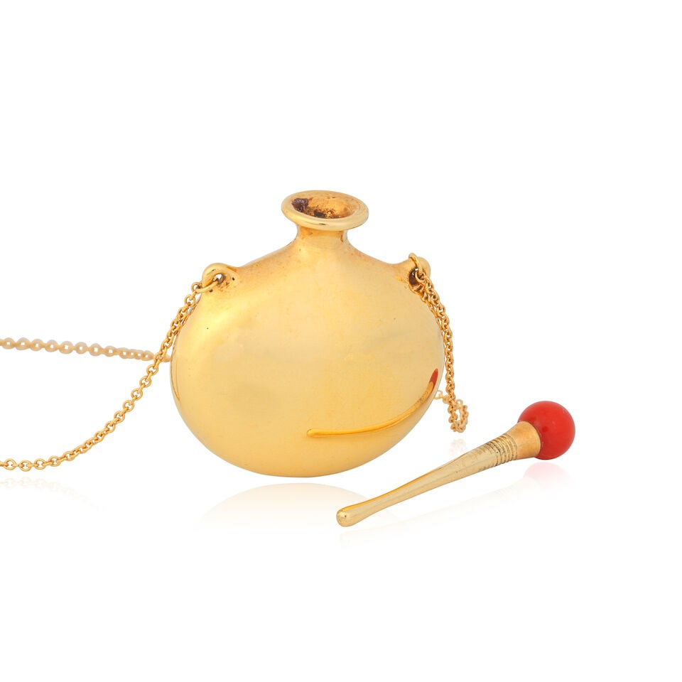 ELSA PERETTI FOR TIFFANY & CO.: CORAL 'BOTTLE ROUND BOTTLE' PENDANT/NECKLACE - 2