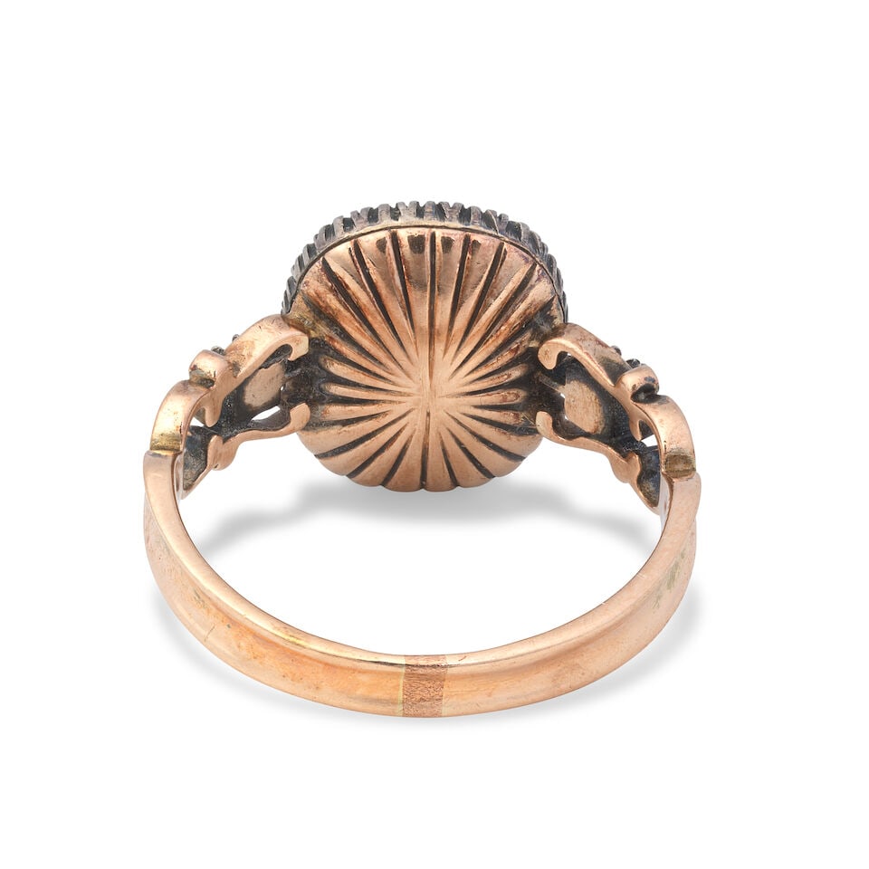 DIAMOND AND ENAMEL RING, - 2