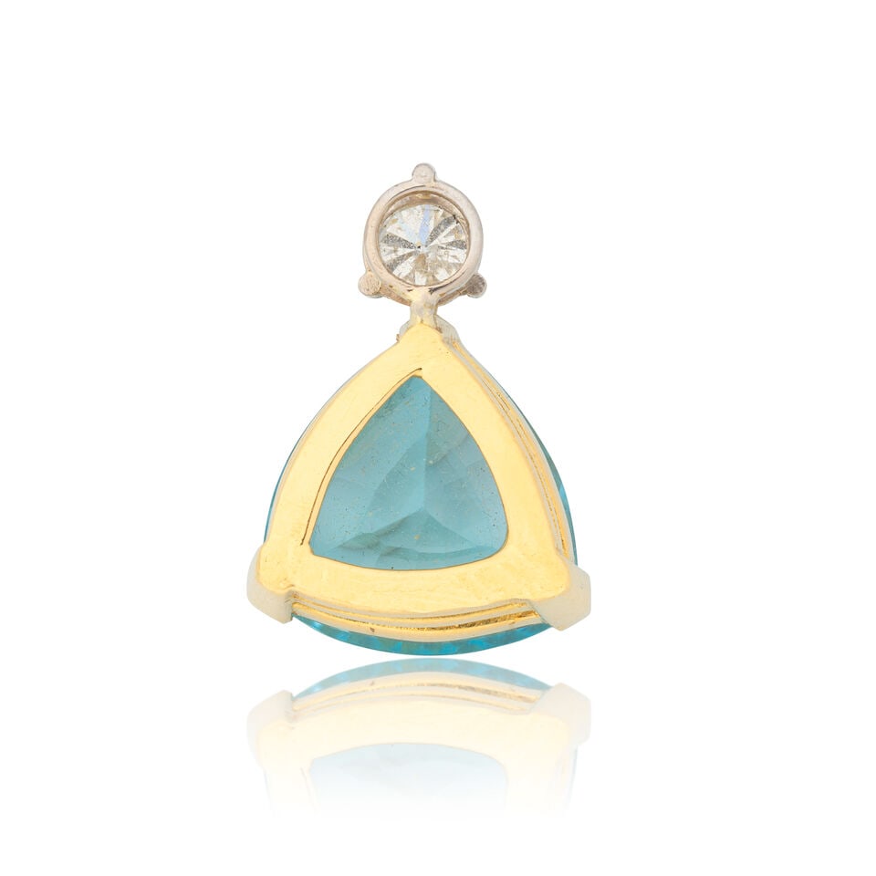 TOPAZ AND DIAMOND PENDANT - 2