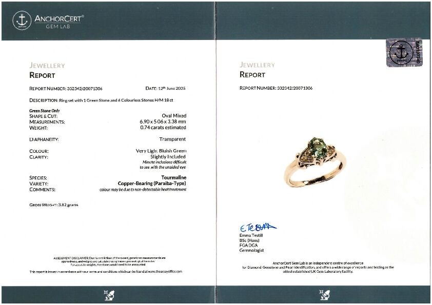 PARAIBA-TYPE TOURMALINE AND DIAMOND RING, 2008 - 2