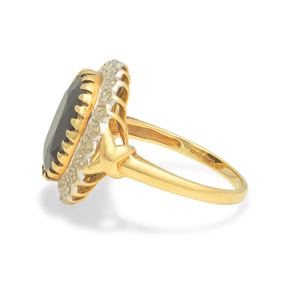 RETAILED BY BOODLES & DUNTHORNE: SAPPHIRE AND DIAMOND CLUSTER RING - 3