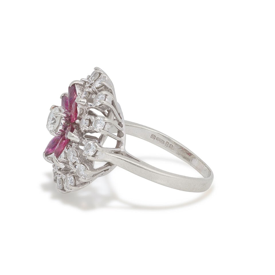 RUBY AND DIAMOND RING, CIRCA 1974 - 2