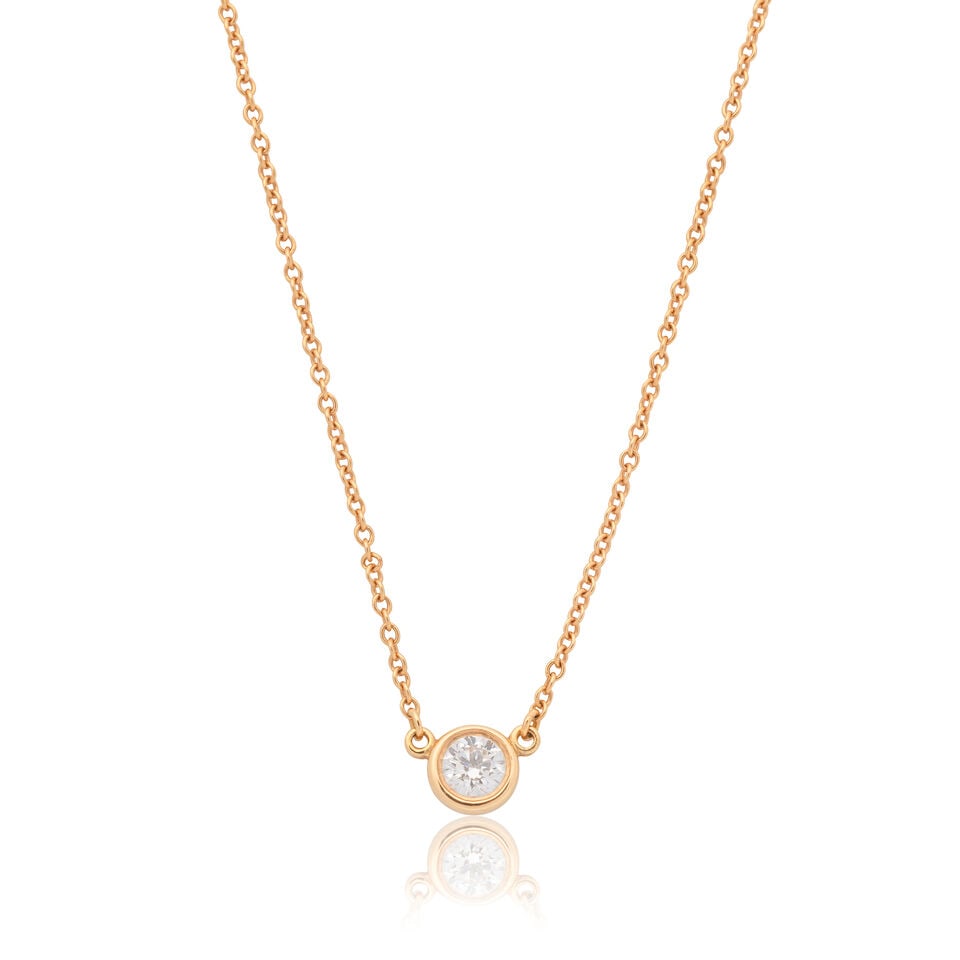 ELSA PERETTI FOR TIFFANY: 'DIAMONDS BY THE YARD' NECKLACE: ELSA PERETTI FOR TIFFANY: 'DIAMONDS BY THE YARD' NECKLACE Brilliant-cut diamond weighing 0.19 carat 18 carat gold Signed Tiffany & Co., Peretti, maker's mark T&Co., numbered 72254449, London hallmark,