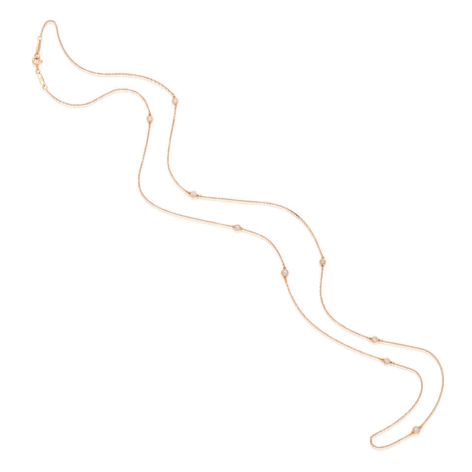 ELSA PERETTI FOR TIFFANY: 'DIAMONDS BY THE YARD' LONGCHAIN: ELSA PERETTI FOR TIFFANY: 'DIAMONDS BY THE YARD' LONGCHAIN Brilliant-cut diamonds, approx. 0.31ct total 18 carat gold Signed Tiffany & Co., Peretti, maker's mark, London hallmark, European convention