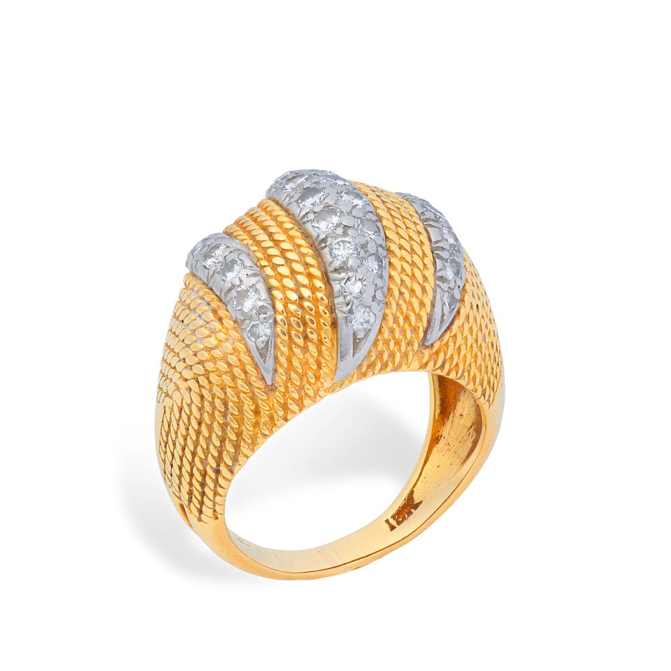 DIAMOND-SET BOMBÉ RING (1 of 4)