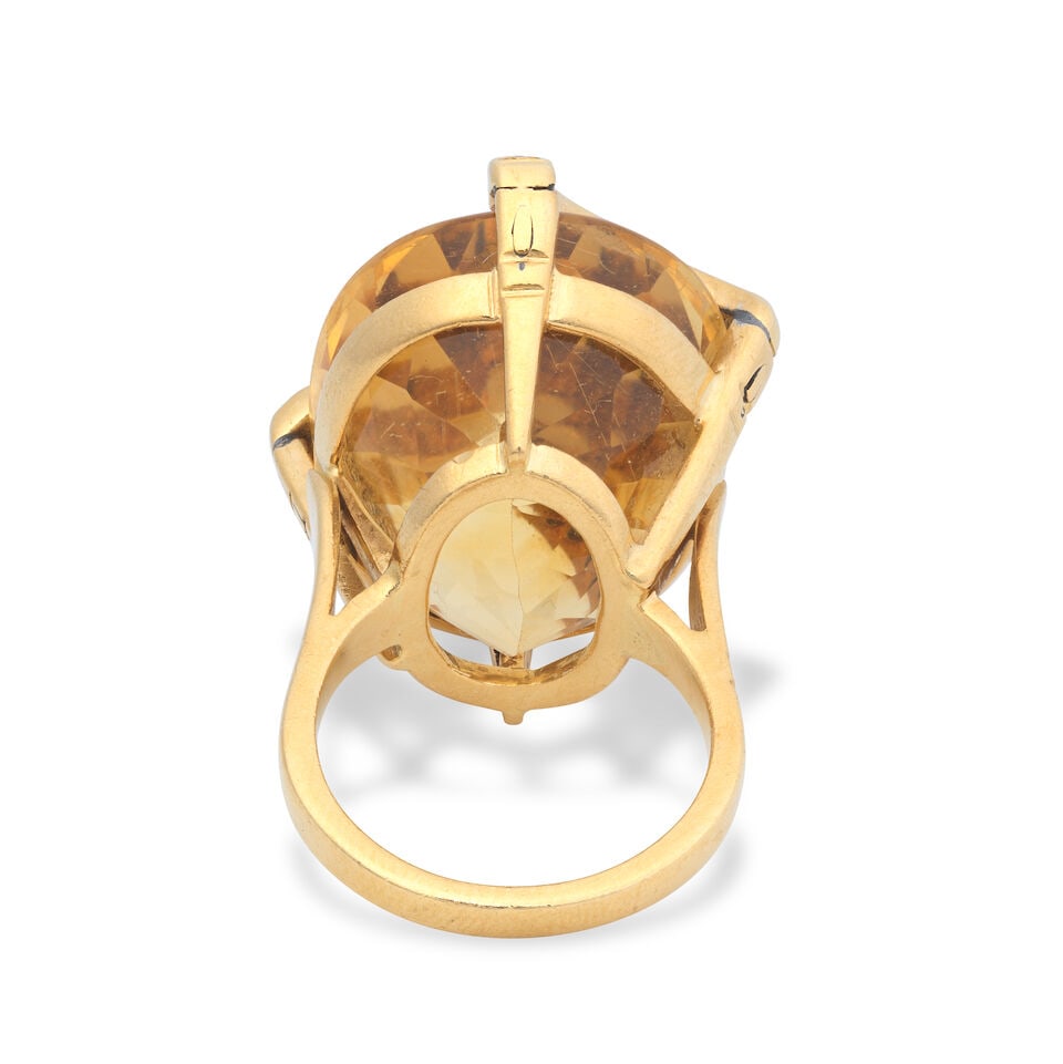 CITRINE AND DIAMOND RING, 1979 - 2