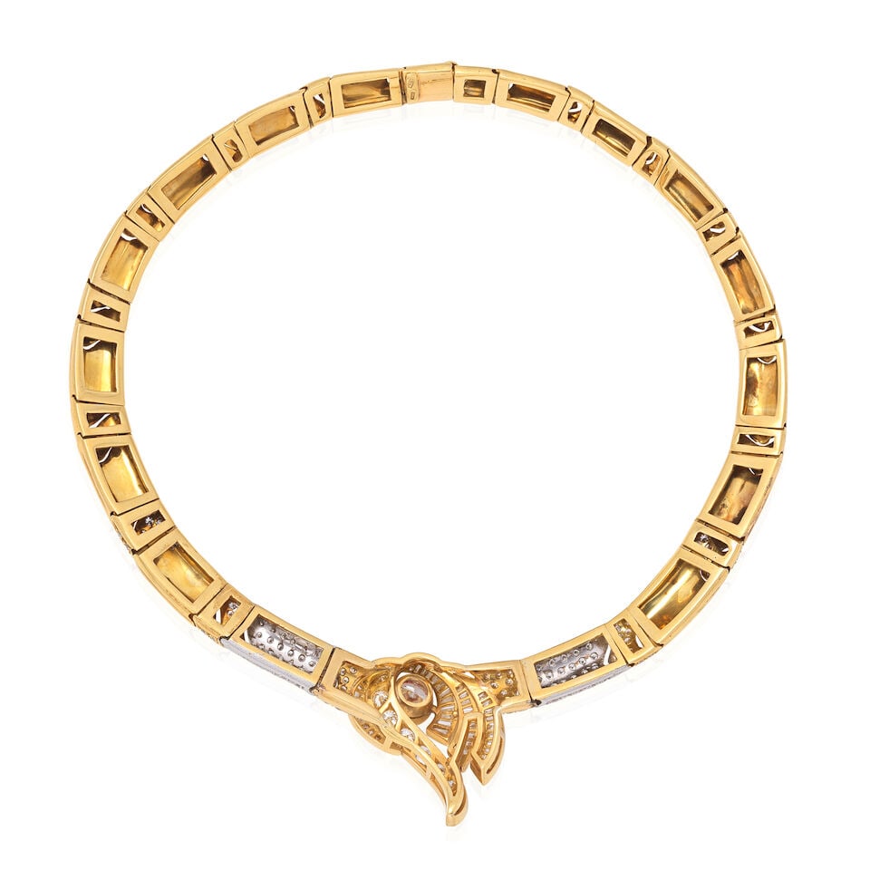 DIAMOND AND TREATED DIAMOND COLLAR NECKLACE - 2