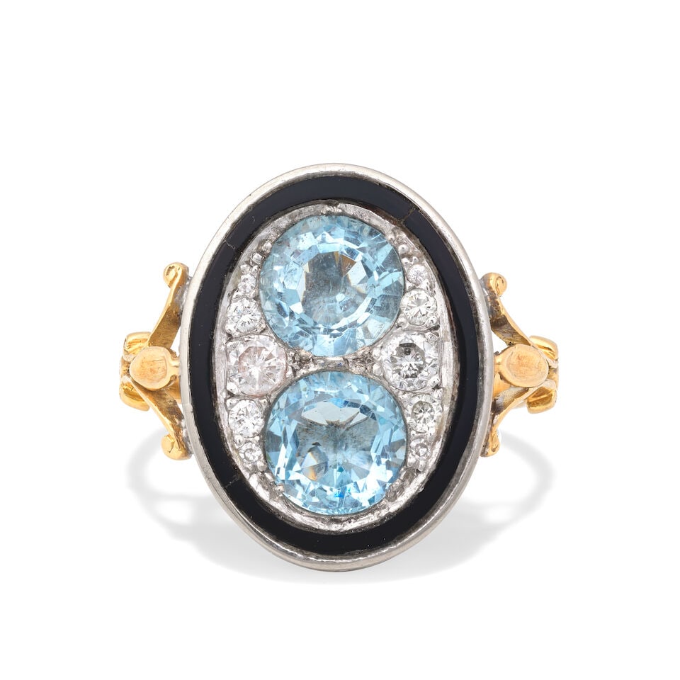 AQUAMARINE AND DIAMOND RING (1 of 3)