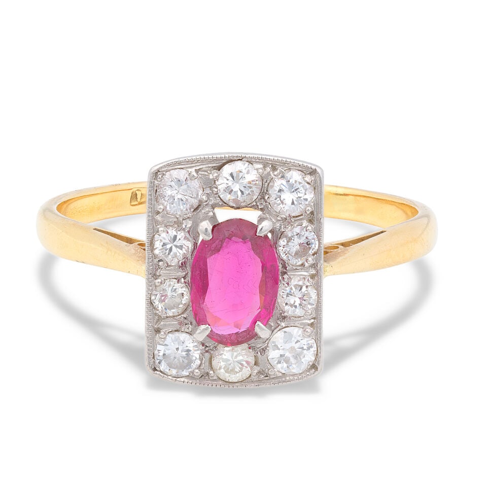 RUBY OR DIAMOND CLUSTER RING (1 of 3)
