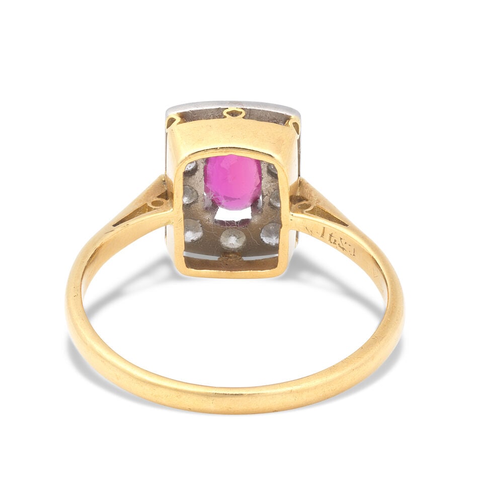 RUBY OR DIAMOND CLUSTER RING - 2