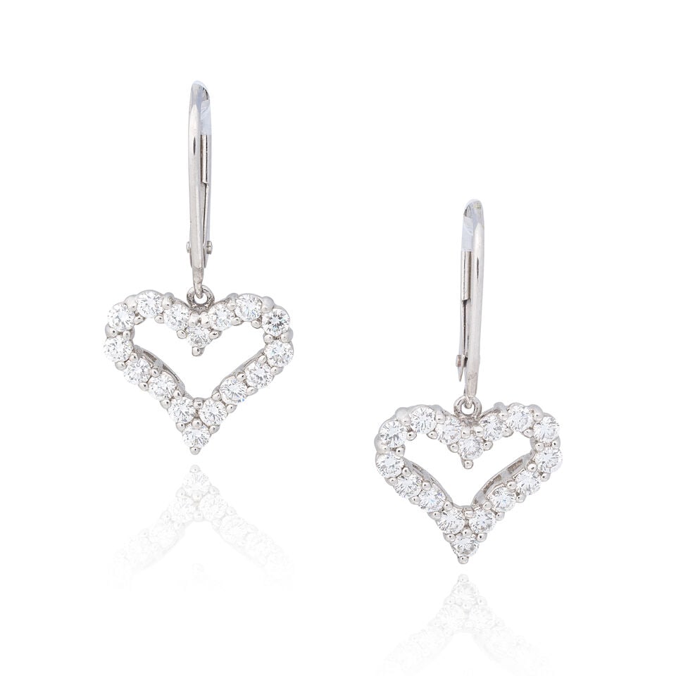 MAPPIN AND WEBB: DIAMOND HEART EARRINGS, 2004: MAPPIN AND WEBB: DIAMOND HEART EARRINGS, 2004 Brilliant-cut diamonds approx. 0.40ct total 18 carat gold Maker's mark, London hallmark Plaque length 1.0cm Weight approx. 3.0g Footnotes: OVERALL