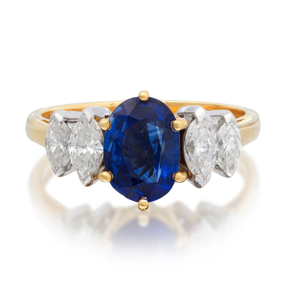 SAPPHIRE AND DIAMOND RING, 1982 (1 of 3)