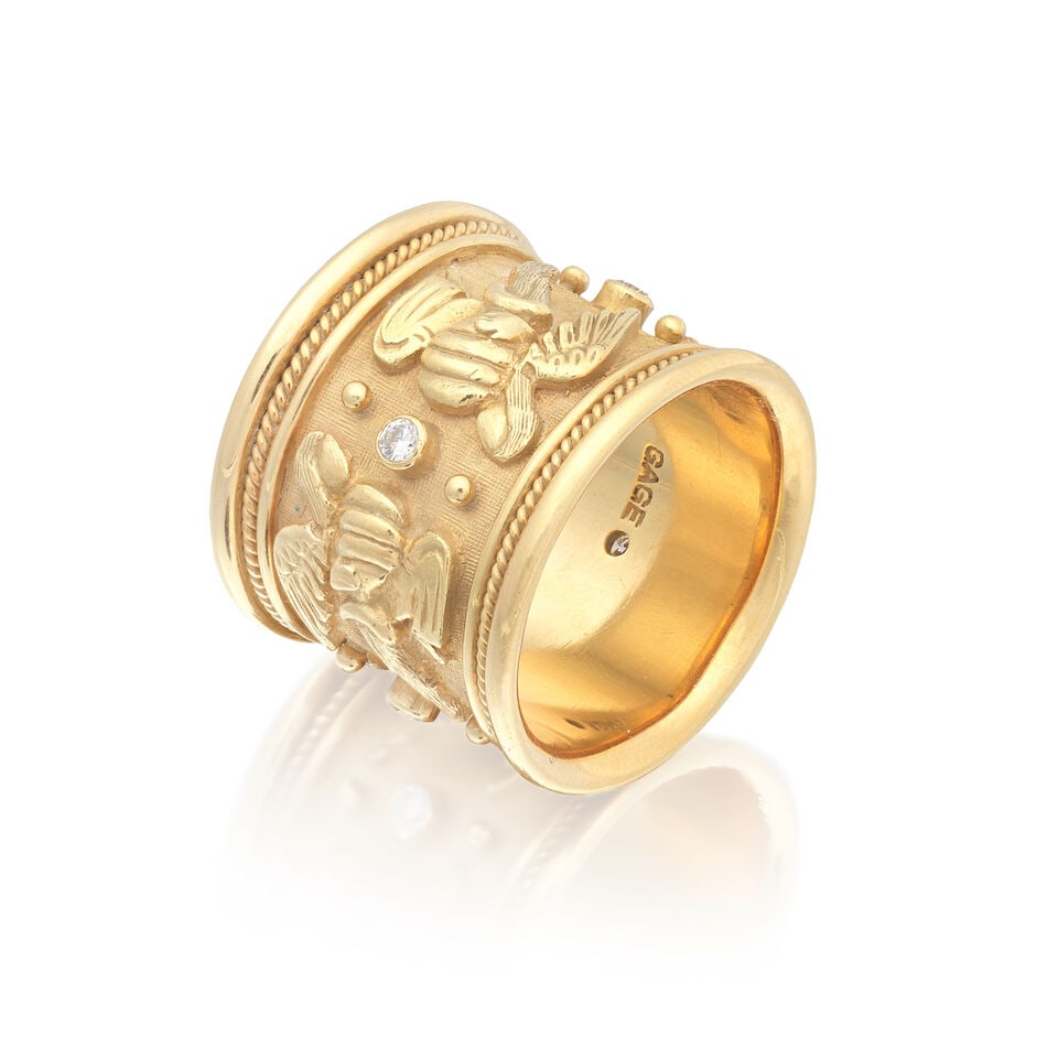 ELIZABETH GAGE: DIAMOND-SET RING, 1993 (1 of 2)
