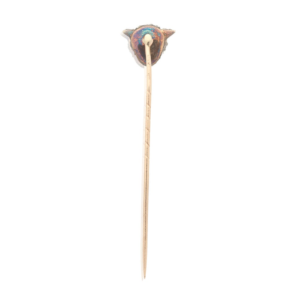 GEM-SET FOX STICKPIN, MID-19TH CENTURY - 3