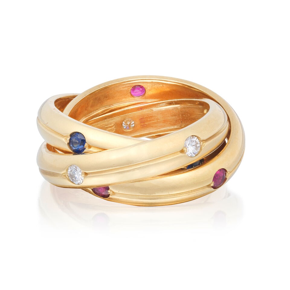 CARTIER: GEM-SET TRINITY RING - 2