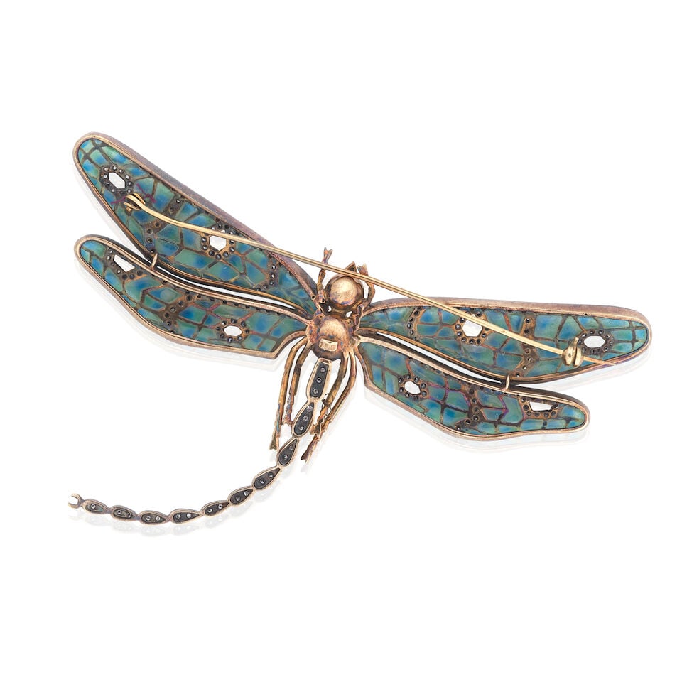 DIAMOND, RUBY AND ENAMEL DRAGONFLY BROOCH - 2