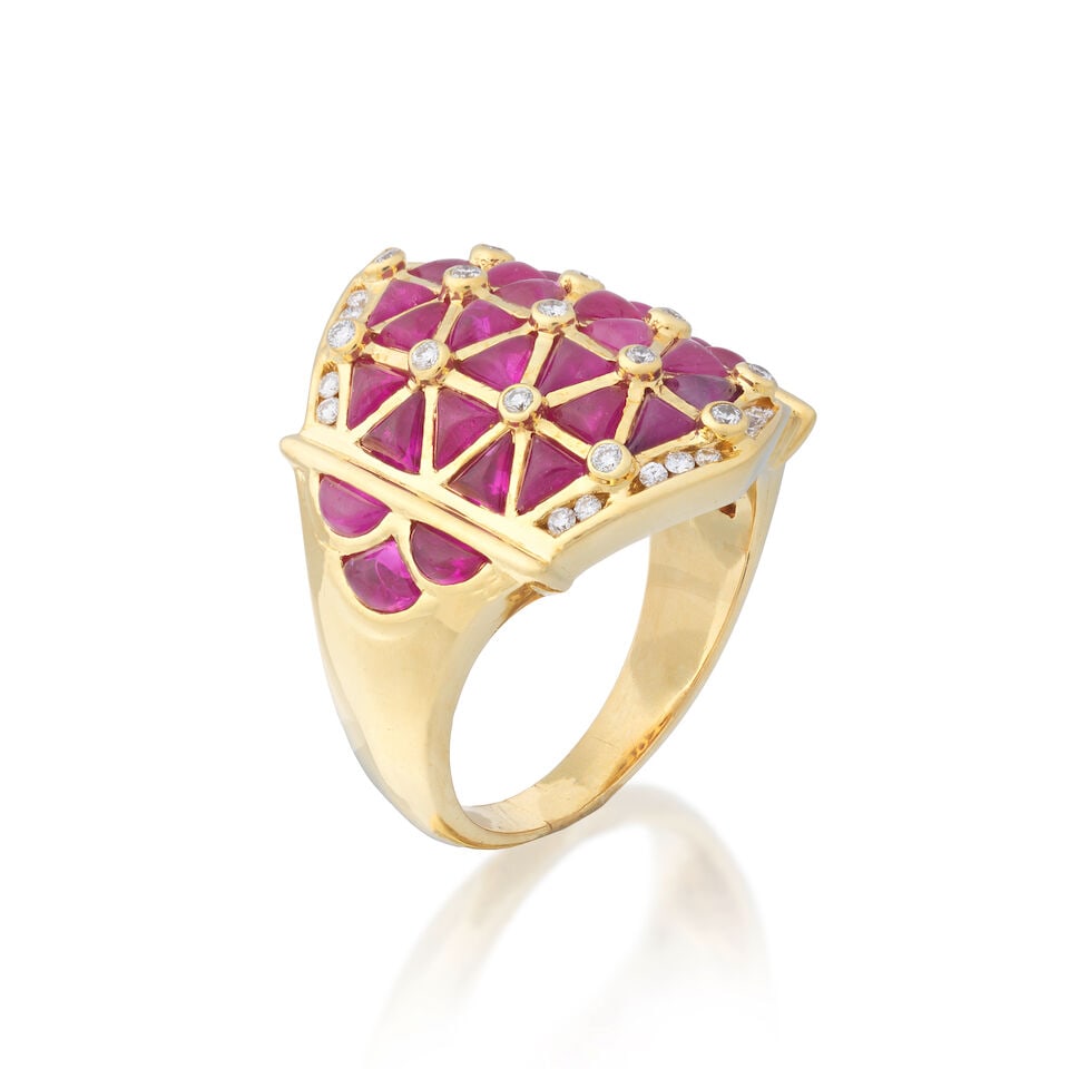 RUBY AND DIAMOND DRESS RING (1 of 4)