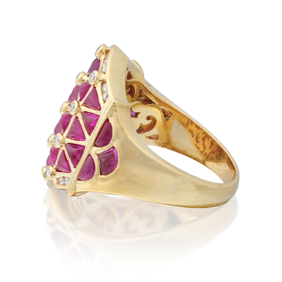 RUBY AND DIAMOND DRESS RING - 3