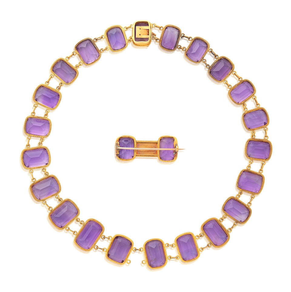 AMETHYST RIVIÈRE AND BROOCH SUITE - 2