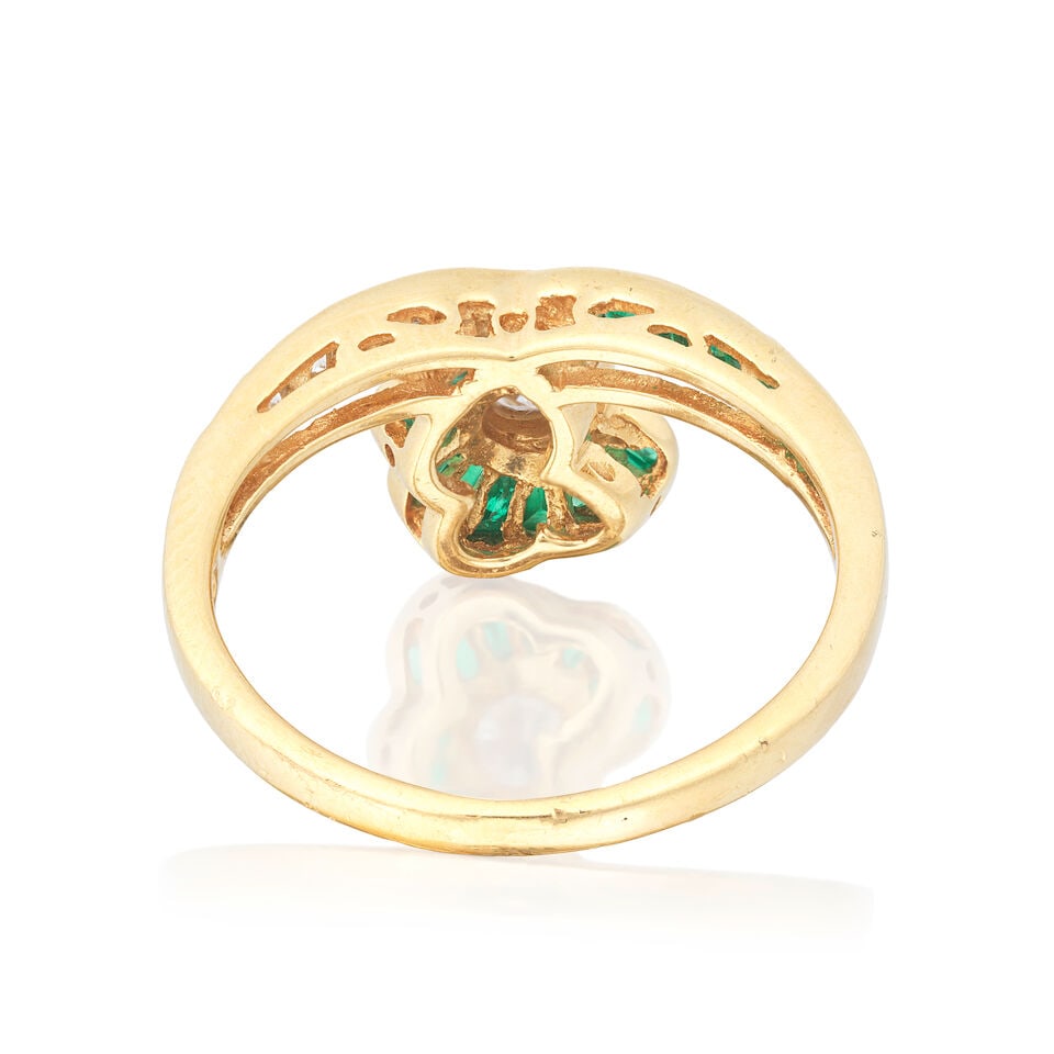 MOUAWAD: DIAMOND AND EMERALD RING - 2